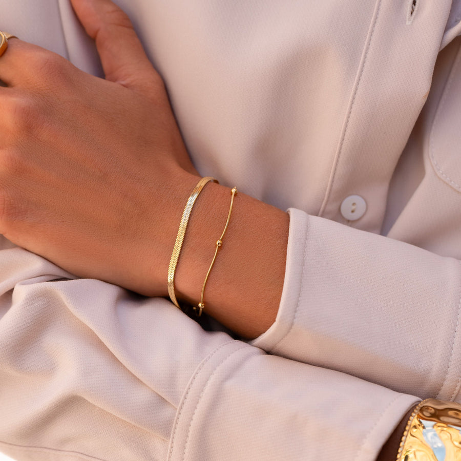 The Louise double layer tarnish free gold bracelet