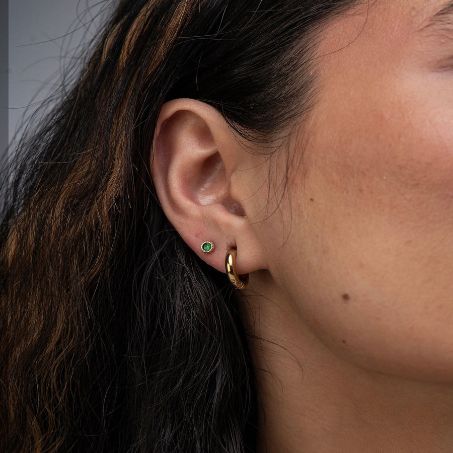 THE BRYN MINI TARNISH FREE GOLD CLASSIC HUGGIE HOOP