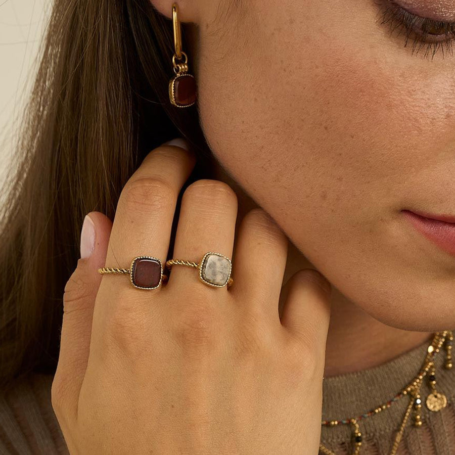 LIANA PINK RHODONITE WATERPROOF HEALING RING