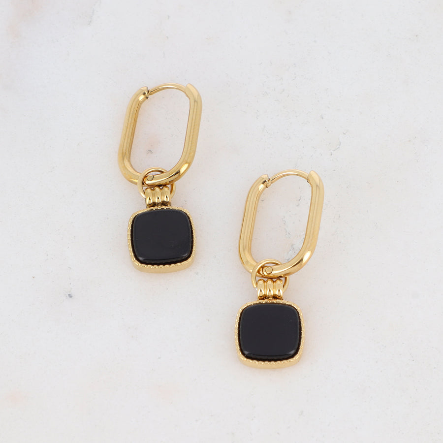LIANA BLACK ONYX WATERPROOF HEALING EARRINGS